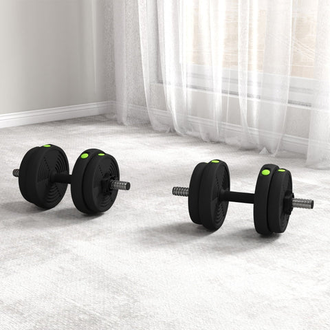 Rootz 15kg 2-in-1 Dumbbell Set - Adjustable Weights - Non-Slip Handles - Plastic Coating - Barbell Conversion - Fitness Equipment - 95cm x 20cm x 20cm
