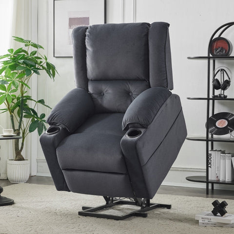 Rootz Electric TV Chair with Riser - Massage Recliner - Heated Armchair - 8 Massage Points & Lumbar Heat - 80cm x 98cm x 104cm