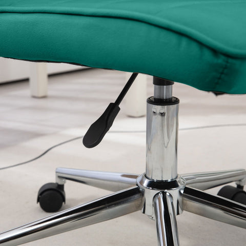 Rootz Office Chair - Computer Chair - Desk Chair - Height Adjustable - Soft Padding - Easy Mobility - 51cm x 64cm x 78-88cm - Velvet Look - Green