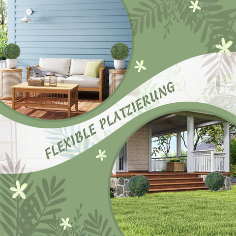 Rootz Artificial Lavender Tree Set - Faux Plants - Decorative Trees - UV-Resistant - Ø40 x 60H cm