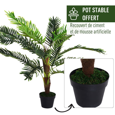 Rootz Artificial Palm Tree - Fake Tree - Plastic Tree - Realistic Look - 125cm x 120cm x 123cm