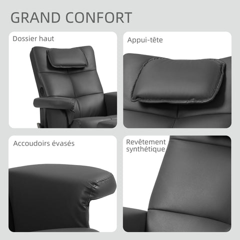 Rootz Massage Chair - Recliner - Vibration Armchair - Footrest with Storage - Relaxation Support - 78x86x93cm & 80x114x84cm