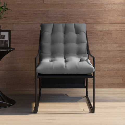 Rootz Armchair - Garden Chair - Thick Seat - Garden Sofa - PP Cotton - Steel-polyester - Gray - 62L x 110W x 88H cm