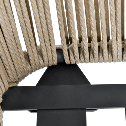 Rootz Garden Furniture - 3-piece Seating Group - 2 Chairs - Side Table - Seat & Back Cushions - Tempered Glass - Table Top - Artificial Rattan - PE Rattan-polyester - Gray - 42W x 50D cm