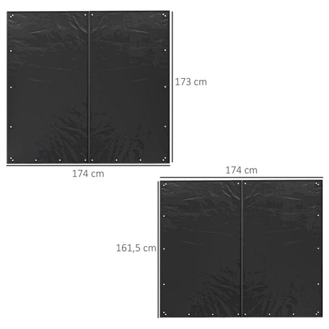 Rootz Firewood Rack Cover Set - Firewood Holder - Protective Cover - 600D Oxford Polyester - Weatherproof - 176cm x 175cm x 163cm