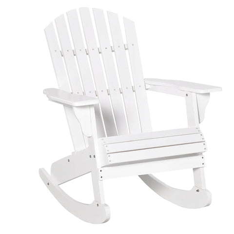 Rootz Adirondack Garden Rocking Chair - Porch Rocker - Balcony Rocking Chair - Rocking Comfort - Weather-Resistant Fir Wood - 77cm x 94cm x 97cm