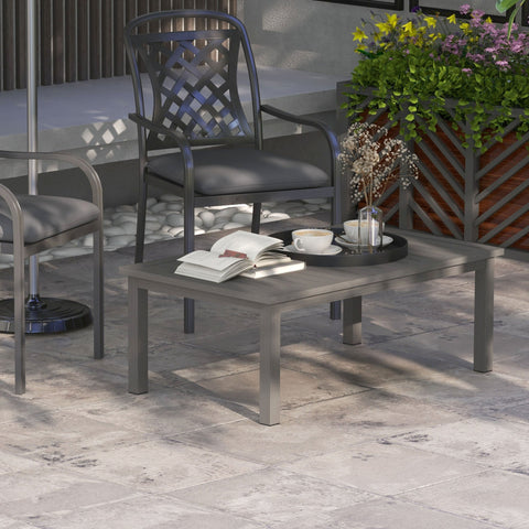 Rootz Coffee Table - Patio Table - Garden Table - Indoor/Outdoor Use - Corrosion Resistant Aluminum - 100cm x 60cm x 37cm