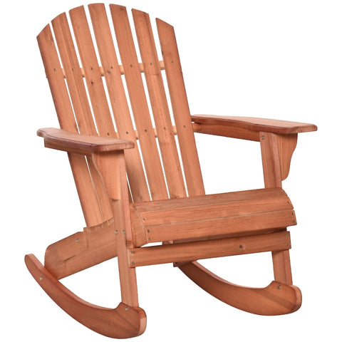 Rootz Adirondack Garden Rocking Chair - Outdoor Rocker - Patio Rocking Chair - Ultimate Comfort - Weather-Resistant - Easy Maintenance - 77cm x 94cm x 97cm - Fir Wood