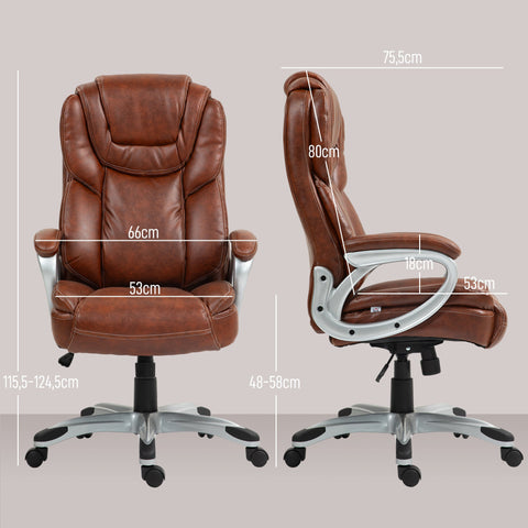 Rootz Office Chair - Swinging Chair - Rocking Chair - 360° Swivel - Foam Padding - 66 x 75.5 x 115.5-124.5 cm