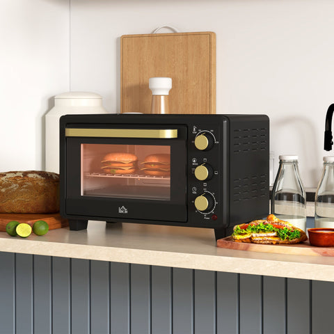 Rootz Mini Oven - Toaster Oven - Compact Cooker - 60-Min Timer - 44cm x 32cm x 28.1cm - Perfect for Small Kitchens and Studio Apartments