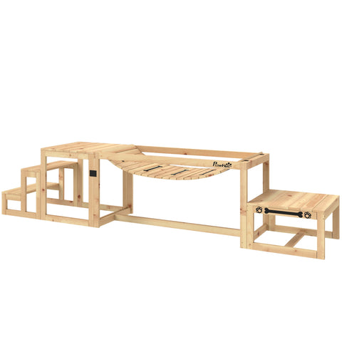 Rootz Dog Agility Set - Training Structure - Skills Enhancement - Spruce Wood - Bridge/Platform/Stairs - 120cm x 50cm x 56cm