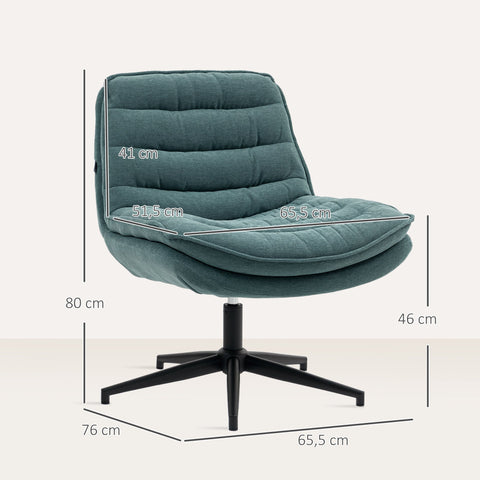 Rootz Rotatable Office Chair - Swivel Desk Chair - Upholstered Seat - Comfort with Foam - 65.5 x 76 x 80 cm - Green