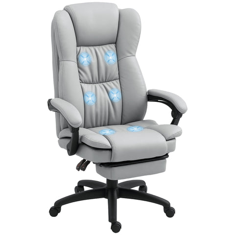 Rootz Ergonomic Swivel Chair - Adjustable Office Chair - Reclining Desk Seat - Massage Function - 68.5x68.5x113-121cm