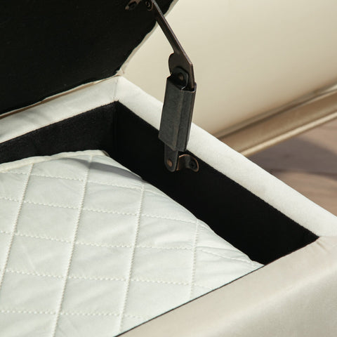 Rootz Storage Bench Chest - Velvety Fabric - Ottoman - 120kg Capacity - Hidden Storage - 80x35x40cm