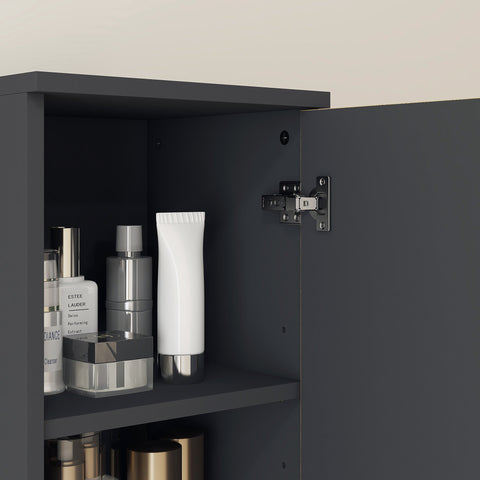 Rootz Stand Bathroom Cabinet - Storage Cabinet - Adjustable Shelf - Anti-Tilt Safety - 30 x 30 x 183 cm - Brown and Grey