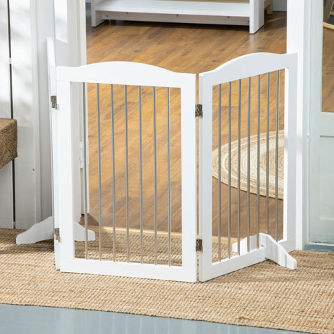 Rootz Folding Dog Barrier - Pet Gate - Adjustable Dog Fence - Durable MDF - 154cm x 30cm x 80cm - White