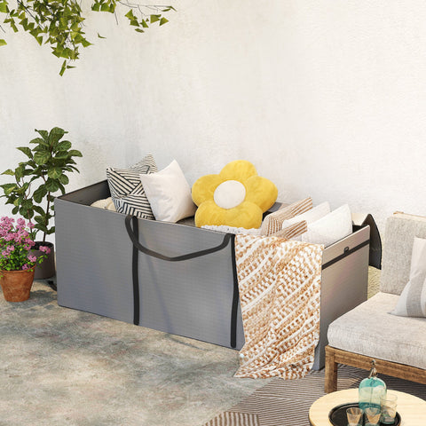 Rootz Garden Cushion Storage Bag - Support Bag - Protective Cover - Waterproof & UV Resistant - 200x60x75 cm - Grey