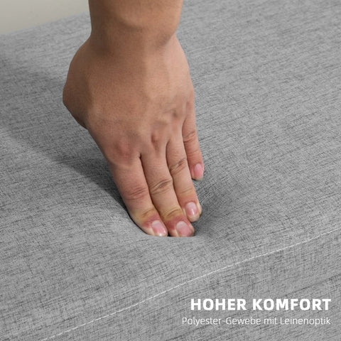 Rootz Upholstered Storage Bench - Bed Bench - Ottoman Bench - Linen-Look Fabric - 110cm x 39cm x 45cm