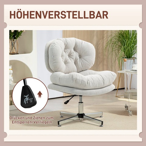 Rootz Office Chair - Desk Chair - Swivel Chair - Comfortable Seating - 65cm x 84-94cm - White