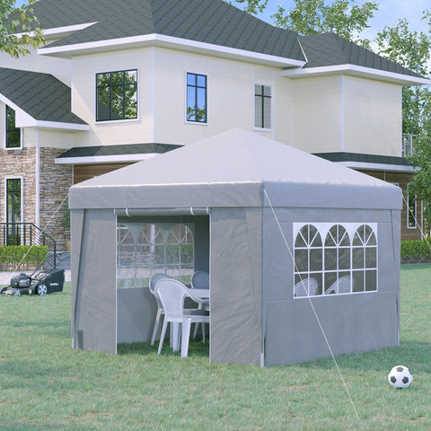 Rootz Garden Pavilion Tent - Outdoor Canopy - Party Gazebo - UV Protection 30+ - 298cm x 298cm x 288cm - Windows & Transport Bag Included