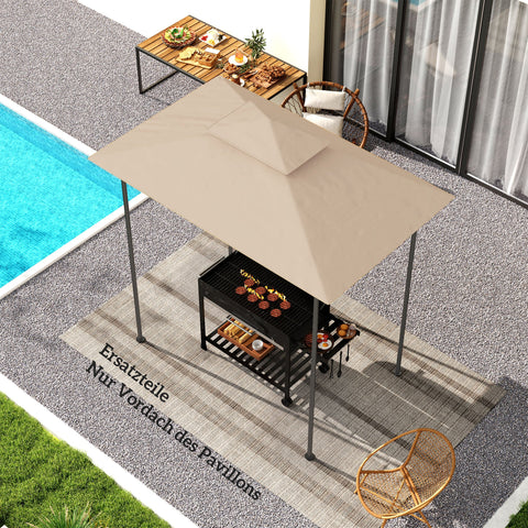 Rootz Garden Gazebo Replacement Tarpaulin - BBQ Grill Gazebo Roof - Sunshade Canopy - UPF50+ Protection - 244cm x 152cm