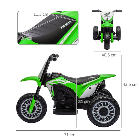 Rootz Electric Children's Motorcycle - Honda CRF450RL Replica - Kids Bike - Horn & Starting Sounds - Asphalt - 71cm x 40.5cm x 43.5cm