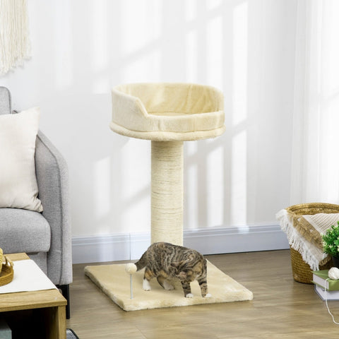 Rootz Cat Tree Play Tower - Scratching Post - Climbing Activity Center - Plush Comfort - 55cm x 55cm x 83cm