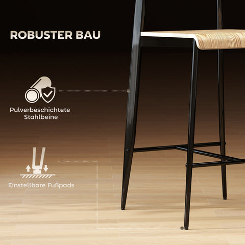 Rootz 2 Piece Set Bar Stools - Bar Chairs - High Chairs - Modern Elegance - 43cm x 55cm x 103cm