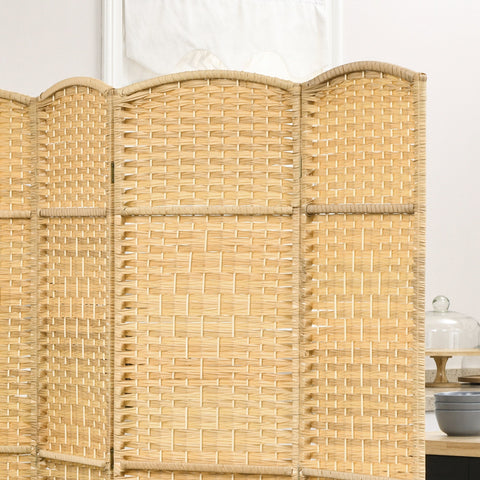 Rootz 4 Panel Paravent - Room Divider - Privacy Screen - No Assembly Needed - 180 x 1.7 x 180 cm Pine Wood