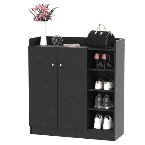 Rootz Entrance Shoe Cabinet - Shoe Organizer - Footwear Storage - Adjustable Shelf - 83L x 30W x 90H cm - Black