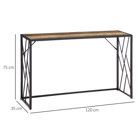 Rootz Console Table - Hallway Table - Industrial Design - Sturdy Metal Frame - 120cm x 35cm x 75cm