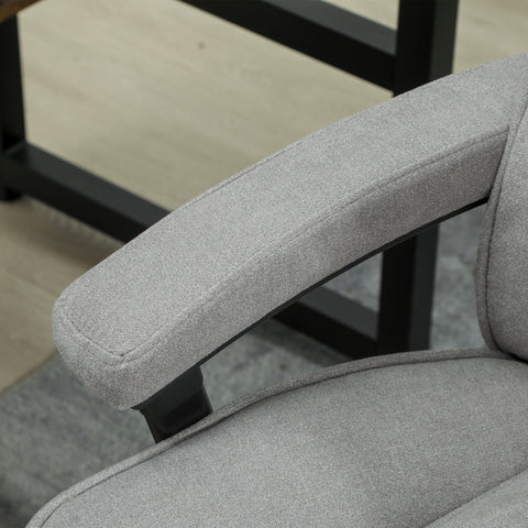 Rootz Large High Office Chair - Desk Armchair - Ergonomic Seating - 200kg Capacity - Grey - 68.5cm x 79cm x 117-125cm