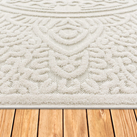 Indoor Outdoor Rug – Stylish & Elegant – Textured 3D Patterns – Durable Polypropylene – Easy Clean – Patio or Balcony Use