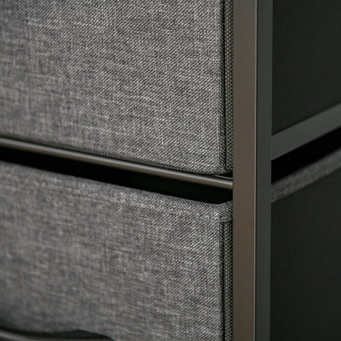 Rootz 4 Drawer Chest - Grey Drawer Unit - Linen Storage Cabinet - Robust Metal Frame - 58cm x 29cm x 103cm