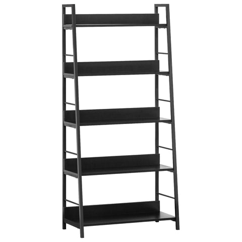 Rootz Bookcase Shelf - Industrial Storage - 5 Level Shelving Unit - Optimizes Space - 70L x 35B x 149.5H cm - Black