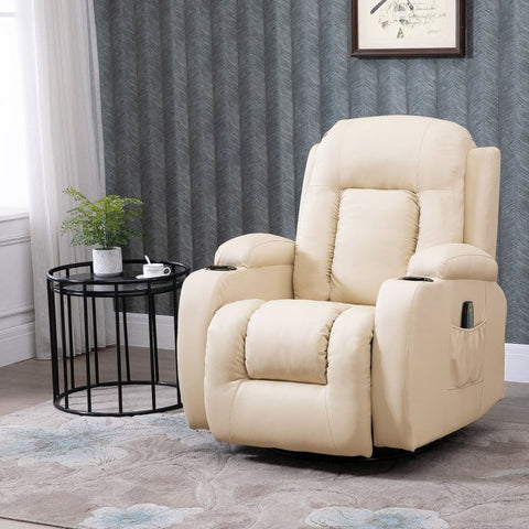 Rootz Massage Chair - Recliner Chair - Relaxation Chair - 8 Vibration Points - Heating Function - 85cm x 94cm x 104cm - Faux Leather