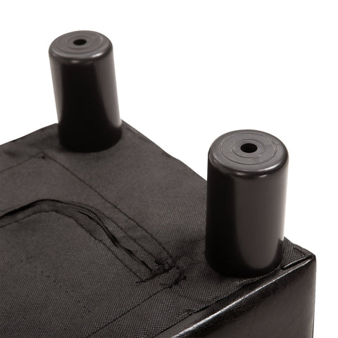 Rootz Kruk met stoffen bekleding - Kunstleer Poef - Voetensteun - Duurzaam en waterbestendig - Dikke vulling - Stabiele kunststof poten - 40 x 30 x 24 cm - Koffie