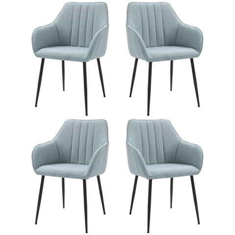 Rootz Set of 4 Upholstered Chairs - Dining Chairs - Scandinavian Chairs - Ergonomic Comfort - 59.5L x 56.5W x 81H cm