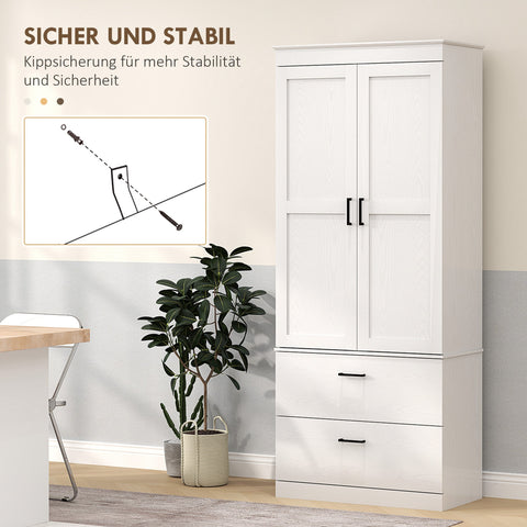 Rootz Freestanding Kitchen Cabinet - Pantry Storage - Living Room Cabinet - Adjustable Shelves - 75W x 39D x 178H cm