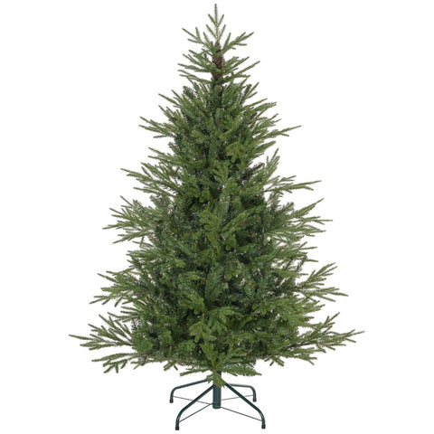Rootz Christmas Tree - Artificial Pine Tree - Lifelike Branches - Easy Assembly - Flame-Resistant - Metal Base - Green - Ø95 x 150H cm