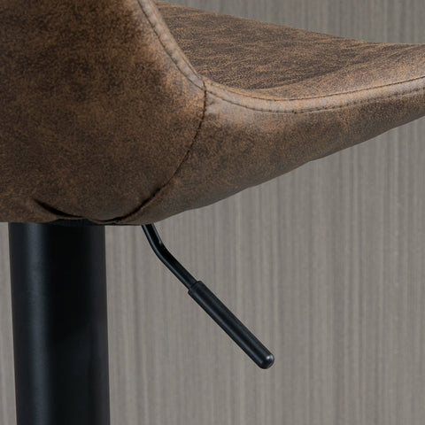 Rootz 4 Piece Set Bar Stools - Counter Seating - Home Bar Chairs - Retro Style - Microfiber - 43cm x 46.5cm x 89-110cm