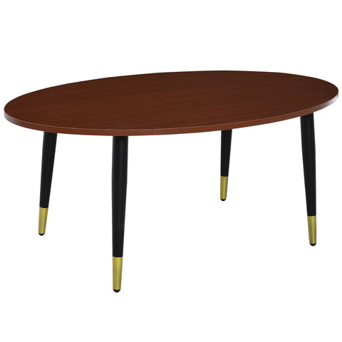 Rootz Oval Multifunctional Coffee Table - Side Table - Corner Table - Compact Design - 100cm x 60cm x 42cm - Brown Look