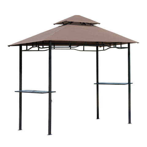 Rootz Barbecue Pavilion - BBQ Shelter - Grill Gazebo - Weather-Resistant - Ample Storage - Easy Assembly - 245cm x 148cm x 252cm - Powder-Coated Steel