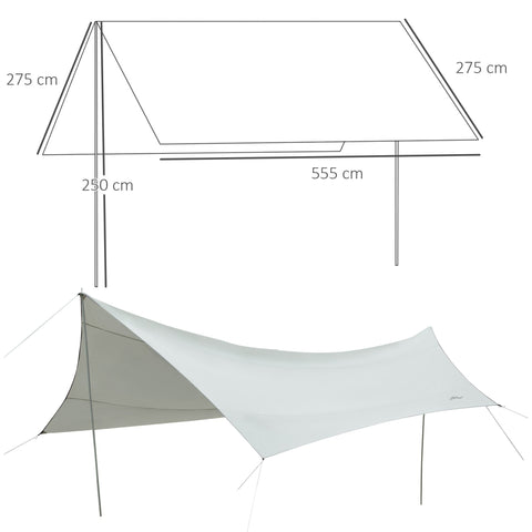 Rootz Rain Cover Awning - Camping Tarpaulin - Waterproof Sheet - UV-Resistant - 5.55L x 5.5W m - Lightweight & Easy to Transport
