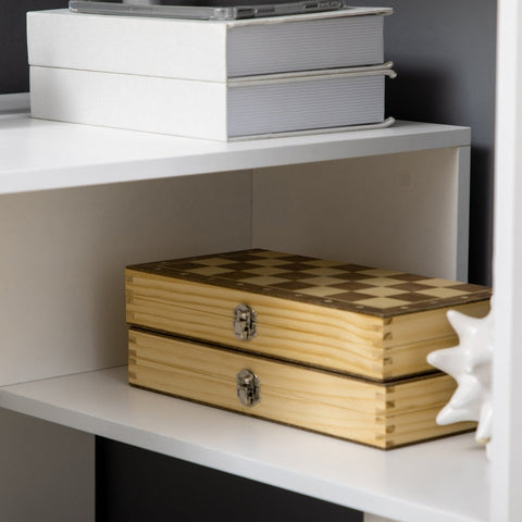 Rootz Gaming Table with 4 Shelves - Corner Desk - Computer Desk - Spacious Work Surface - Ample Storage - Space-Saving Design - 120cm x 80cm x 176cm - White Chipboard