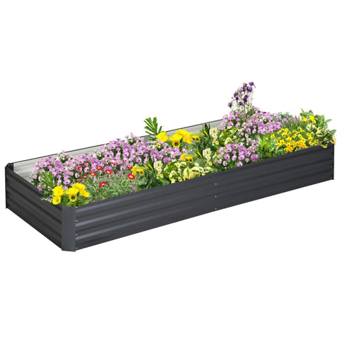Rootz Steel verhoogd bed - tuinplanter - groentebed - roestbestendig - onkruidbestrijding - eenvoudige montage - 241 cm x 90,5 cm x 30 cm