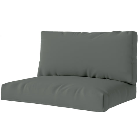 Rootz Pallet Pillow 2 Set - Receptive Seat Cushion - Pallette Cushion with Backrest - Maximum Comfort - 120x80x20cm - Grey