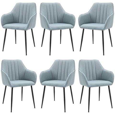Rootz Scandinavian Style Upholstered Chairs - Dining Chairs - Comfortable Seating - Ergonomic Design - 59.5cm x 56.5cm x 81cm (Set of 6)