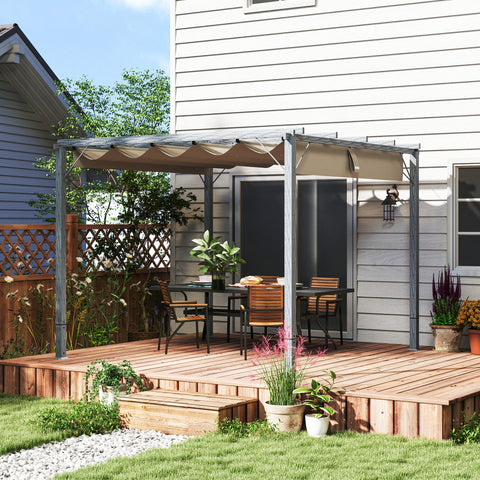 Rootz 3x3m Garden Pergola - Terrace Roof - Pavilion - UV Protection - Aluminum Frame - 299cm x 296cm x 232cm