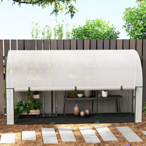 Rootz Wall Mounted Greenhouse - Accessible Plant House - Cold Frame - UV Resistant with Weed Barrier - 300 x 80 x 157 cm